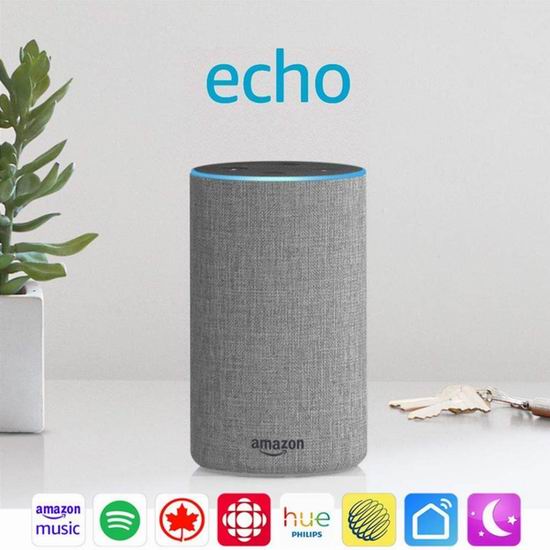  售价大降！历史新低！Echo 亚马逊第二代智能家居语音机器人3.8折 49.99加元包邮！2色可选！