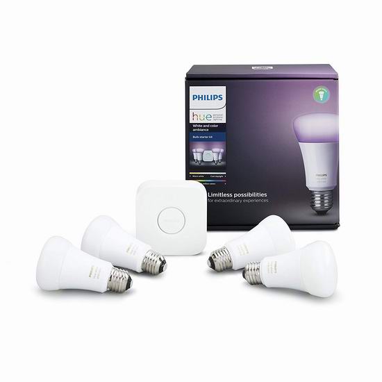  精选多款 Philips 飞利浦 Hue 智能灯泡、灯条及智能焕彩家庭照明系统5.8折起！会员专享！