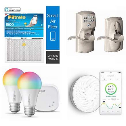  精选 Filtrete、Schlage、Weiser、Airthings 等品牌智能门锁、智能灯泡、智能开关、智能氡气检测器、智能空调暖炉过滤网、智能插座等2.3折起！会员专享！