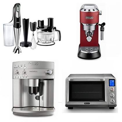  精选 Delonghi、Braun 品牌咖啡机、料理搅拌机、电烤箱、电炸锅、厨师机等5折起！