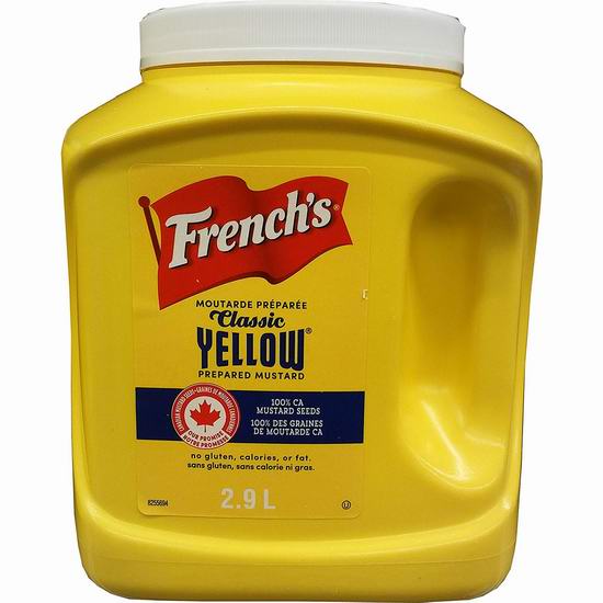  French's Classic Yellow Mustard 经典黄芥末酱（2.9L ）4.27加元