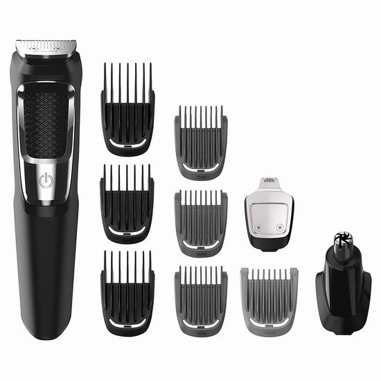  Philips 飞利浦 MG3750/10 Multigroom Series 3000 男士多功能 头发/胡须 造型修剪器 24.99加元！