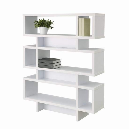  白菜价！历史新低！Furniture of America MAR-051WHT 时尚书架/展示柜2.3折 63.6加元包邮！