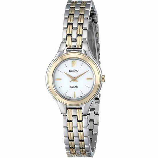  历史新低！Seiko 日本精工 SUP210 Classic 女士时尚 金银双色 光动能腕表 140.24加元包邮！