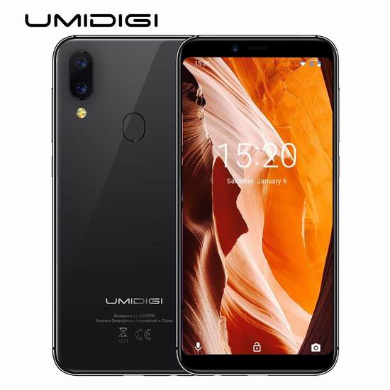  UMIDIGI 优米 A3 5.5英寸 双卡双待 解锁版智能手机（2GB+16GB） 84.99加元包邮！2色可选！