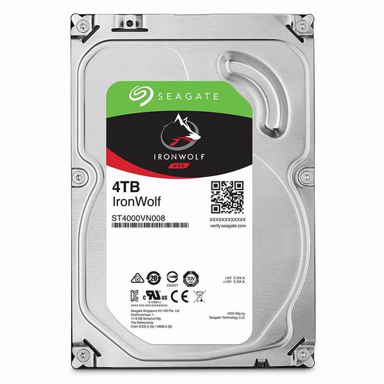  历史新低！Seagate 希捷 IronWolf 酷狼 ST4000VN008 4TB NAS硬盘 119.99加元包邮！