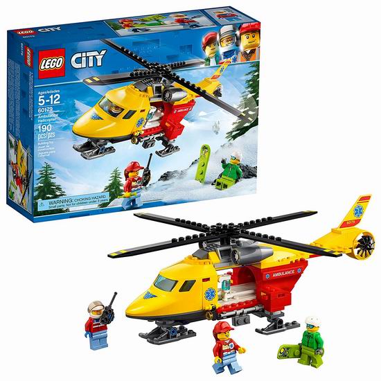  历史新低！LEGO 乐高 60179 城市系列 急救直升机（190pcs）6.7折 16.86加元！