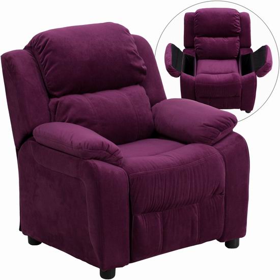  白菜价！历史新低！Flash Furniture BT-7985-KID-MIC-PUR-GG 豪华儿童单人沙发2.3折 80.97加元包邮！