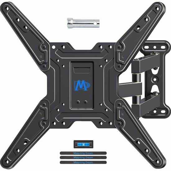  Mounting Dream 26-55英寸 壁挂式 全动态可旋转 电视支架 33.99加元限量特卖（原价 49.99加元）