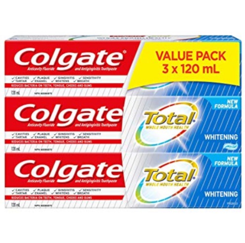  Colgate 高露洁全效抗菌防蛀美白牙膏3支×120毫升 7.57加元（原价 9.76加元）