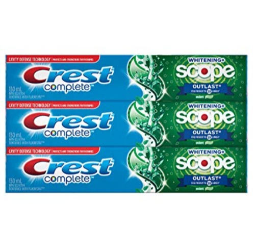  Crest 3D 佳洁士超效美白牙膏 130毫升× 3支 5.69加元，原价 8加元