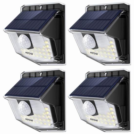  历史新低！Mpow 30 LED超亮 太阳能防水运动感应灯4件套 25.99加元清仓！