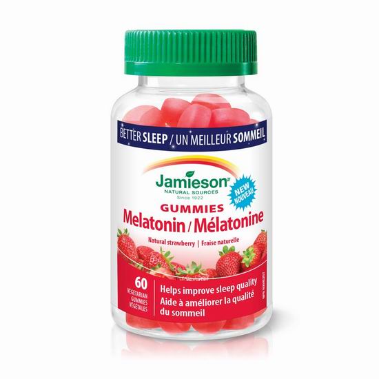  Jamieson 健美生 Melatonin 褪黑素软糖（2.5毫克 x 60片）7.59加元（官网原价 12.99加元）