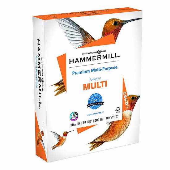  历史新低！Hammermill 20磅 高级复印打印纸500页 4.97加元！
