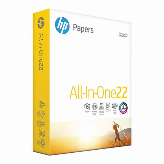  历史新低！HP 惠普 All in One 高质量打印复印多用途纸（500张）4.3折 4.97加元！