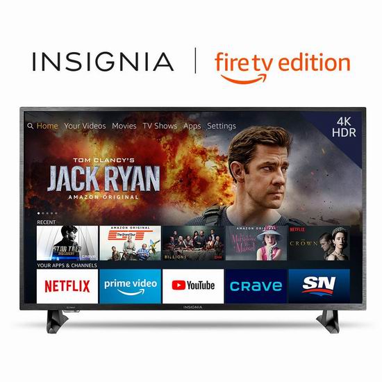  历史最低价！Insignia 43英寸 4K超高清 Fire TV版智能电视 329.99加元包邮！