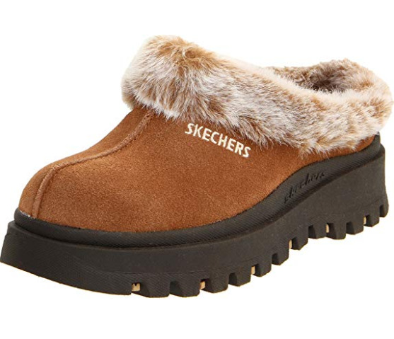  Skechers Fortress 女士毛拖 18.63加元（5码），原价 44.87加元