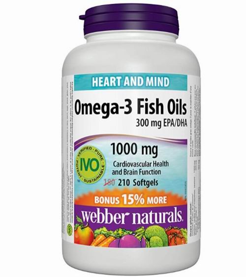  Webber Naturals Omega-3  鱼油 210粒 12.53加元（原价 17.99加元）