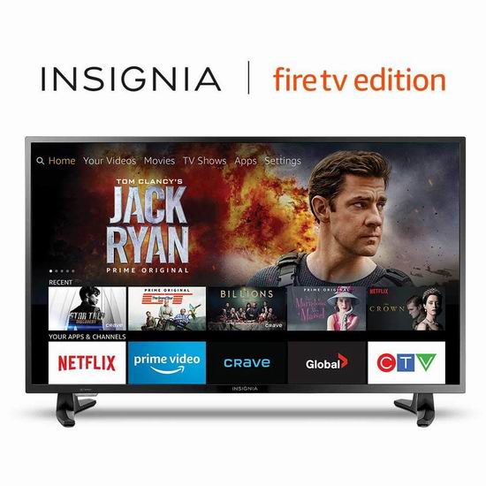  历史最低价！Insignia 39英寸 1080P全高清 Fire TV版智能电视 249.99加元包邮！