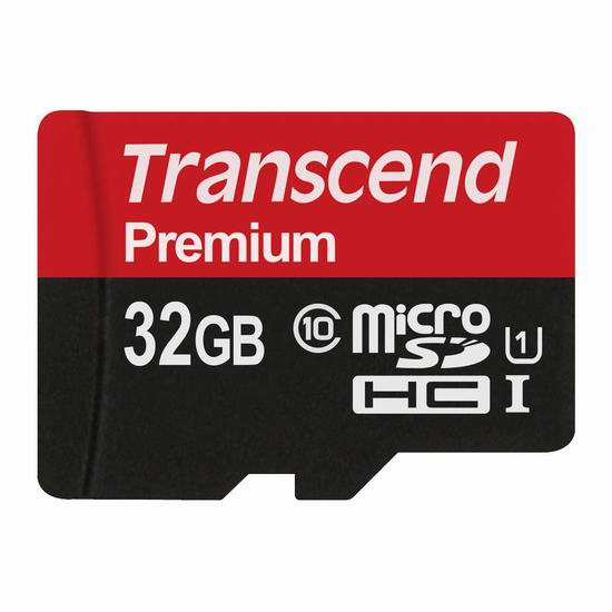  历史新低！Transcend 创见 Premium 极速 MicroSDHC Class 10 UHS-1 32GB储存卡 9.49加元！