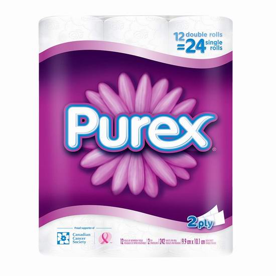  历史新低！Purex 双层卫生纸（12卷）5.4折 5.98加元！