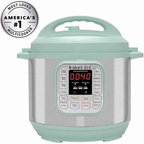  历史新低！Instant Pot Duo 60 TEAL 水鸭蓝版 6夸脱 7合一 多功能电压力锅 81.35加元包邮！