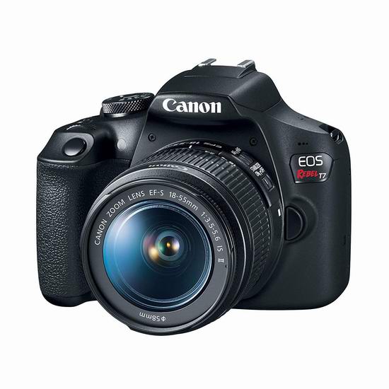  历史新低！Canon 佳能 EOS Rebel T7 单反相机 + 18-55mm IS II 镜头套装 489加元包邮！