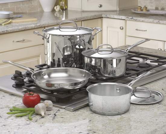  历史新低！Cuisinart 美康雅 77-7 Chef's Classic 经典不锈钢锅具7件套 102.85加元包邮！