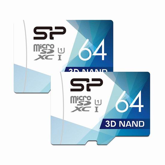  历史新低！Silicon Power 64GB MicroSD 高速闪存卡2件套 14.99加元！