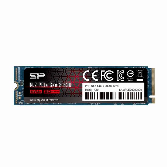  Silicon Power NVMe PCIe Gen3x4 M.2 1TB 固态硬盘 154.99加元包邮！