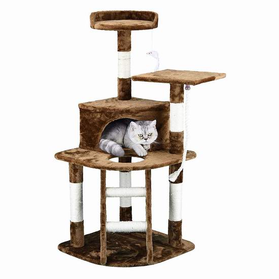  历史新低！Homesity HC-008 1.24米猫树公寓/猫爬架2.6折 49.26加元包邮！