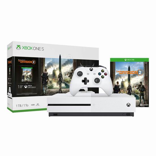  销量冠军！Xbox One S 1TB 家庭娱乐游戏机+《全境封锁2》套装 299.99加元包邮！
