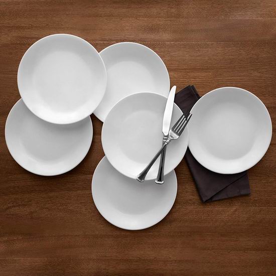  Corelle 康宁 Livingware 防碎耐撞击 8.5英寸大号白色餐盘6件套4.2折 15加元！