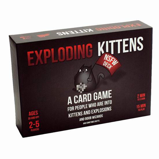  历史新低！Exploding Kittens 爆炸猫 NSFW 黑盒版桌游 14加元！