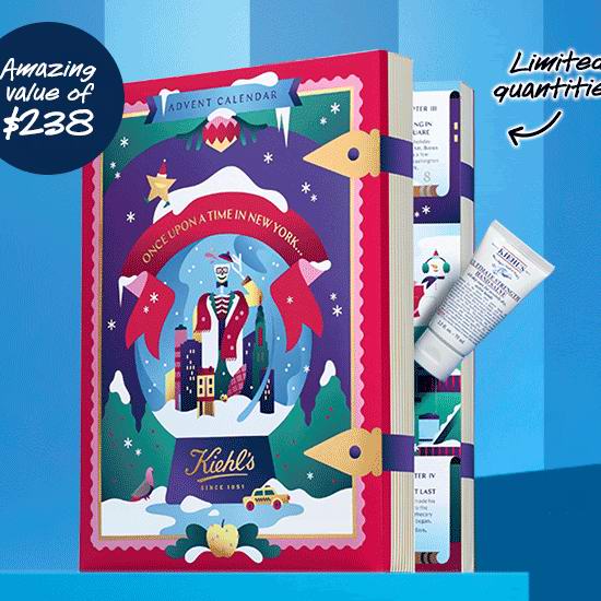  新品上市！Kiehl's 科颜氏 2019圣诞倒数日历24件套（价值238加元）9折 108加元包邮！