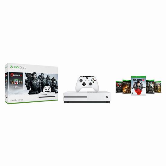  历史新低！Xbox One S 1TB 家庭娱乐游戏机+《Gears 5 战争机器5》套装 249.95加元包邮！