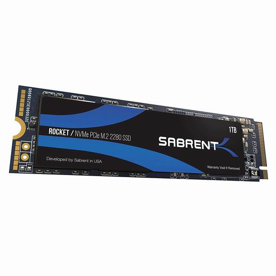  历史新低！新品 Sabrent Rocket NVMe PCIe M.2 2280 1TB 固态硬盘 150.99加元包邮！