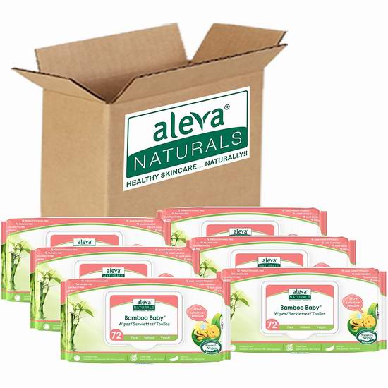  Aleva Naturals Bamboo 天然竹纤维 婴幼儿湿巾纸（6包） 20.87加元（原价 29.99加元）！2款可选！