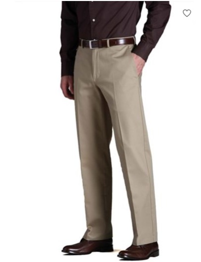 Haggar 经典版型卡其色休闲裤 31.99加元（4色），原价 49.99加元，包邮