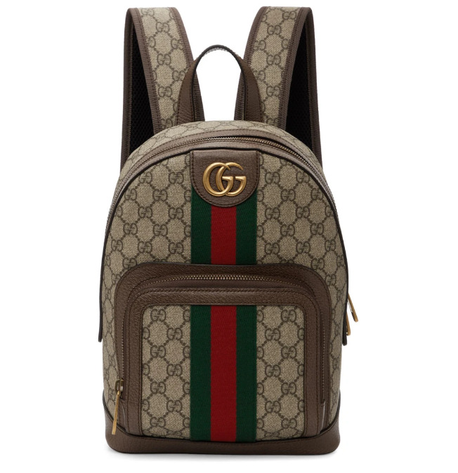  Gucci Beige 小号双G Ophidia双肩包 1710加元，官网价 1880加元，包邮