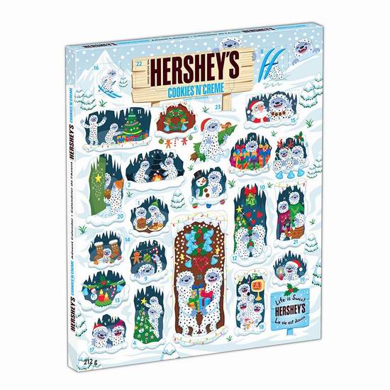  金盒头条：精选 Reese、Hershey's 巧克力糖果 圣诞倒数日历套装 8.37-8.91加元！