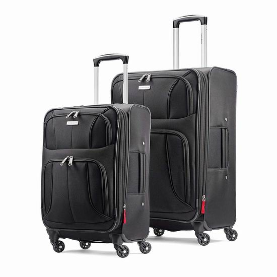  Samsonite 新秀丽 Aspire Xlite  20/29英寸黑色软壳拉杆箱2.6折 155.79加元包邮！比黑五便宜44.2加元！