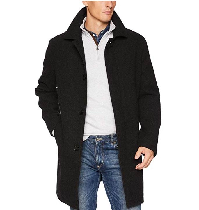  Cole Haan Tumbled男士羊毛混纺大衣 213.07加元（S码），原价 454.99加元，包邮