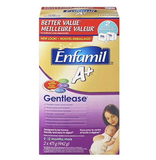  Enfamil A+ Gentlease易消化婴儿配方奶粉 42.97加元，原价 47.99加元，包邮