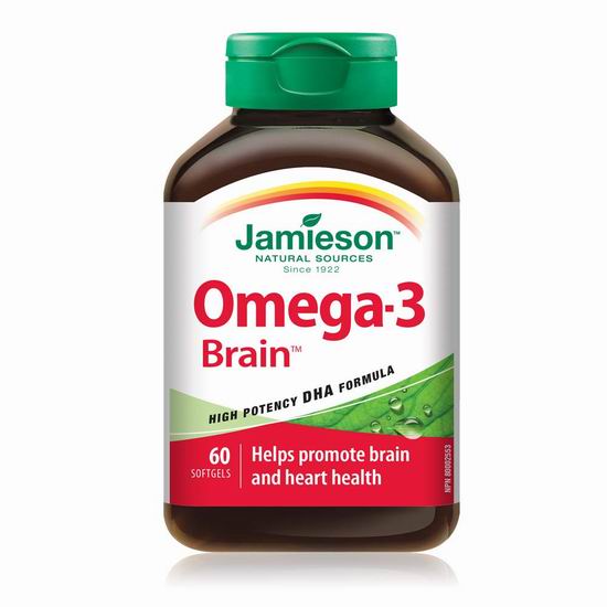  Jamieson 健美生 Omega-3 Brain 益脑鱼油DHA（60粒） 9.97加元！