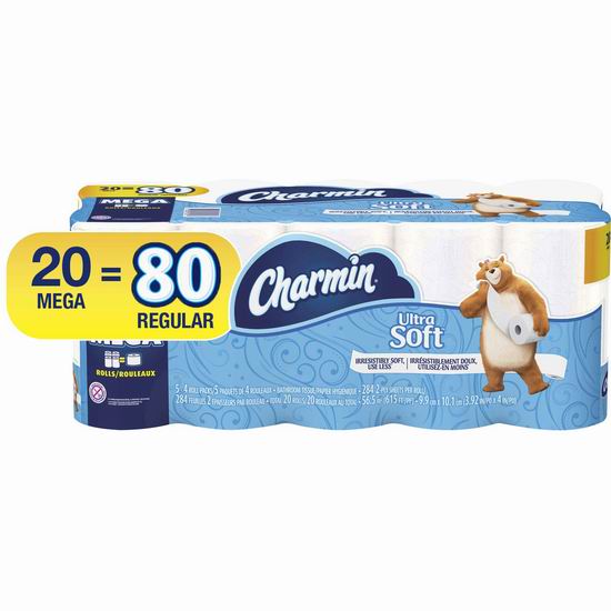  历史新低！Charmin Ultra Soft 超软双层卫生纸20卷装 15.88加元！