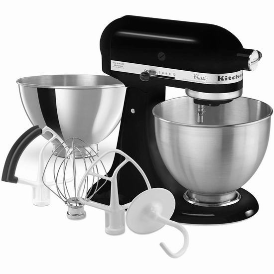  补货！历史新低！主妇必备神器 KitchenAid K45SSBFOB 4.5夸脱 经典系列多功能厨师机4.7折 249.99加元包邮！送价值134.98加元搅拌盆+软边搅拌桨！