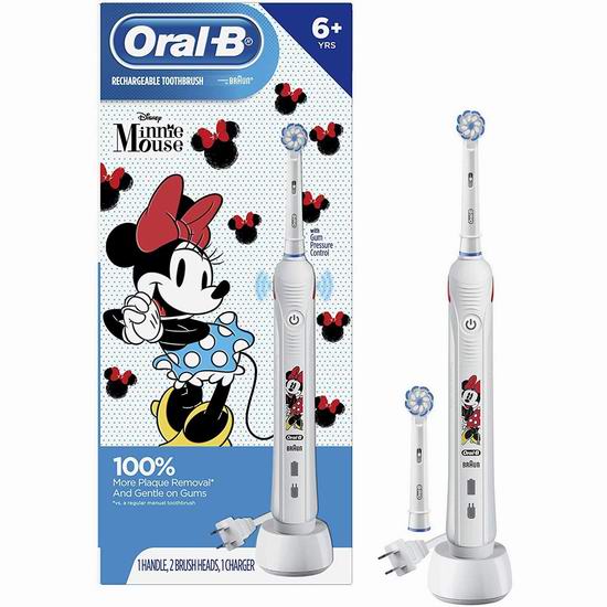  历史最低价！Oral B 米妮 压力感应 儿童电动牙刷5.4折 59.99加元包邮！会员专享！