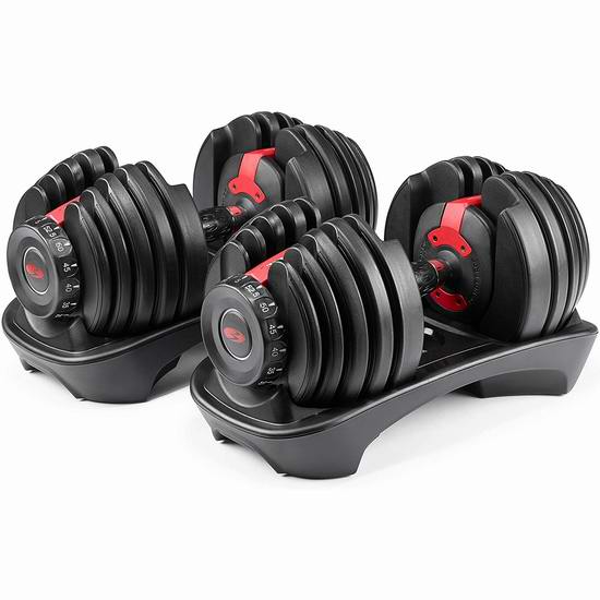  人气爆款！Bowflex SelectTech 552 可调节式哑铃两件套 458.95加元包邮！