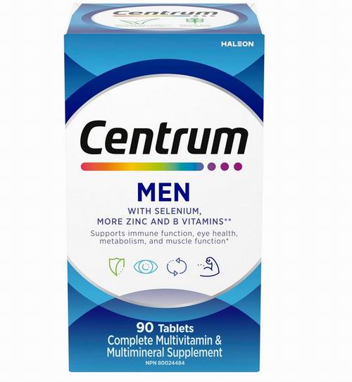  Centrum 善存 男士复合维生素+矿物质补充剂 90片  11.37加元（原价 15.99加元）